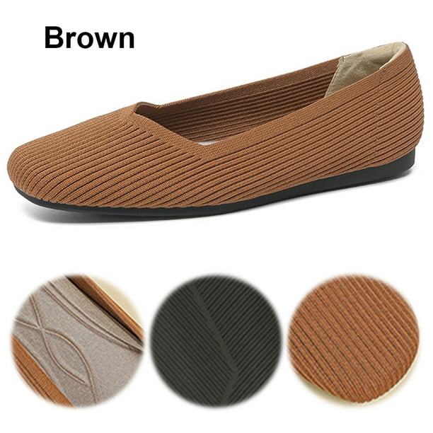 Zapatos Sin Cordones para Mujer Planos Punto Cómodos Y Transpirables El La Oficina