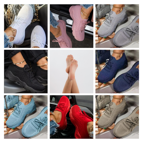 Mesh Lace-up Platform Women's Ortho Shoes