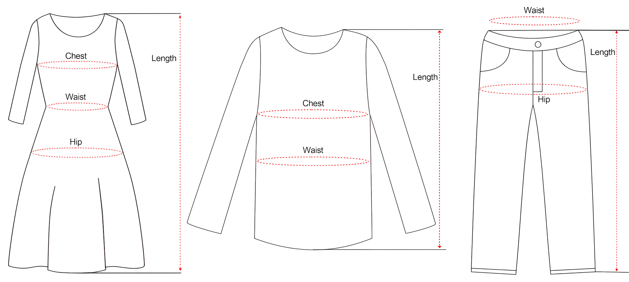 尺码表示例图片
